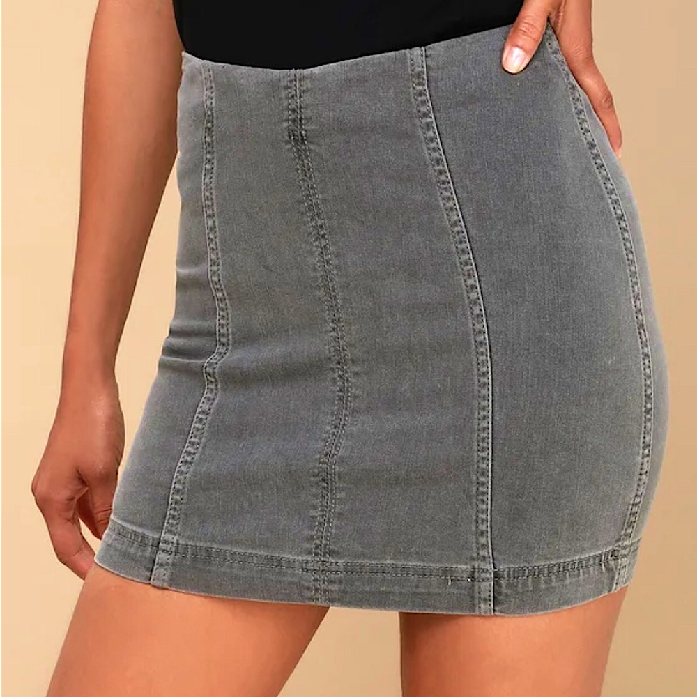 Free People Modern Femme Denim Skirt